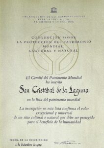 Certificado Ciudad Patrimonio de la Humanidad (UNESCO)